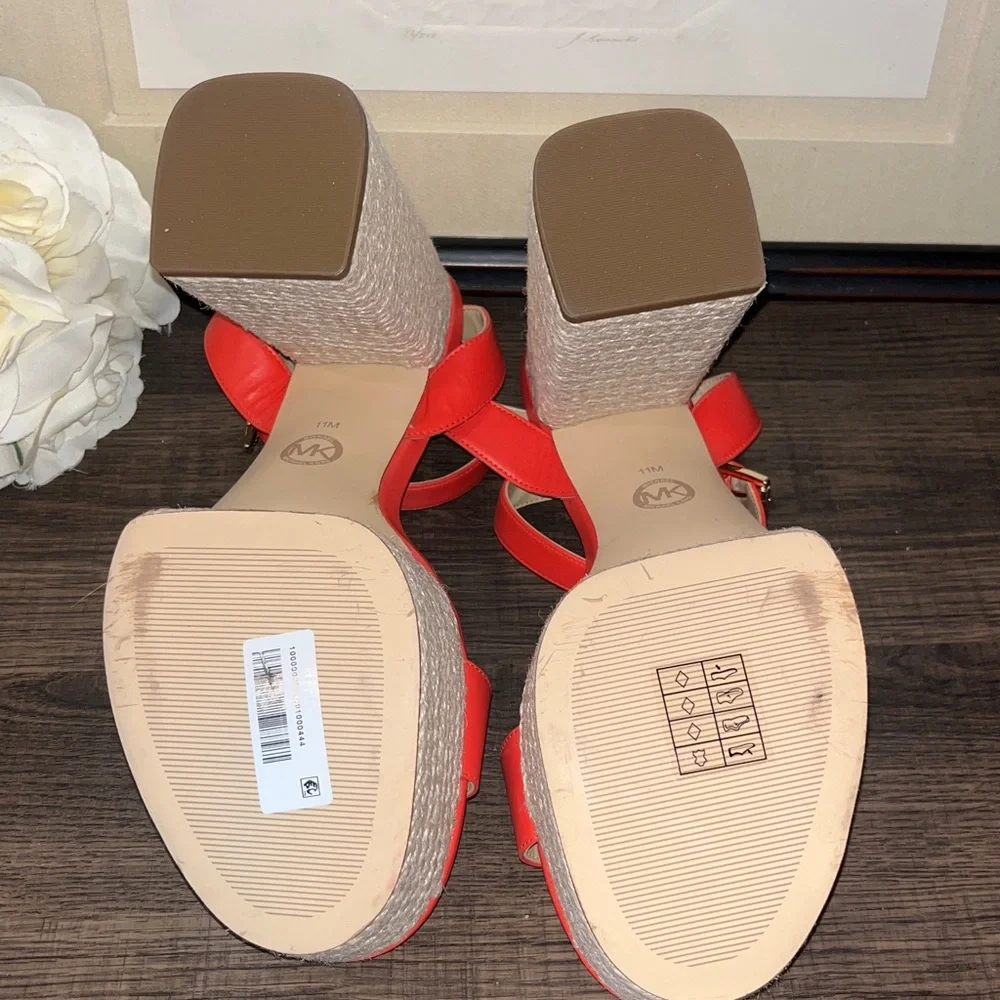 MICHAEL Michael Kors Ashton Ankle-Strap Espadrille Platform Sandals sz 11 NWOB